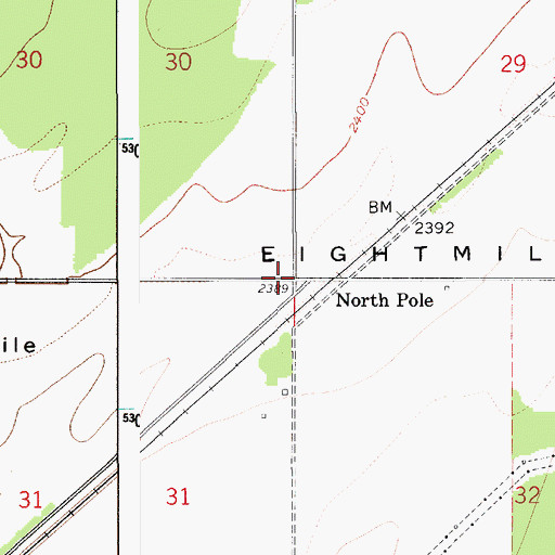 Topographic Map of North Pole, ID