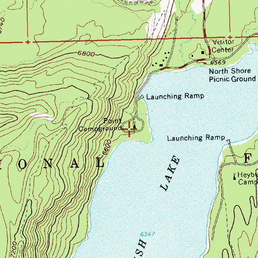 Topographic Map of North Shore Picnic Ground, ID
