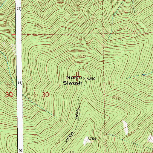 Topographic Map of North Siwash, ID