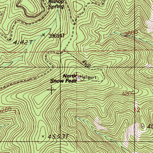 Topographic Map of North Snow Peak, ID