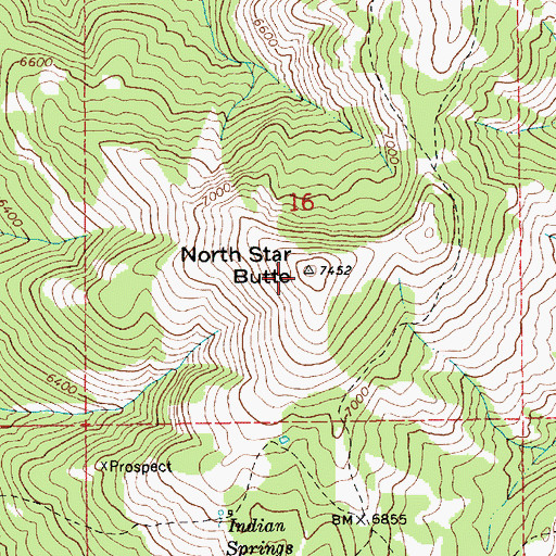 Topographic Map of North Star Butte, ID