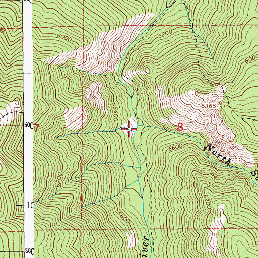 Topographic Map of North Star Creek, ID