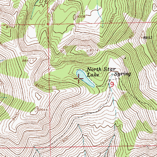 Topographic Map of North Star Lake, ID