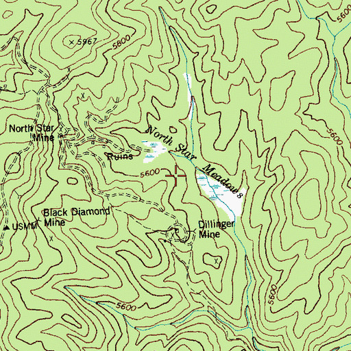 Topographic Map of North Star Meadows, ID