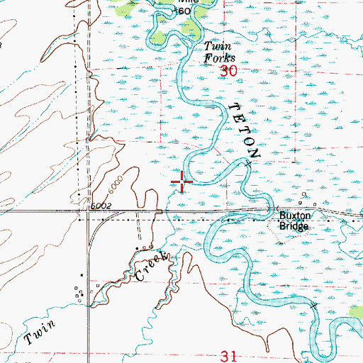 Topographic Map of North Twin Creek, ID
