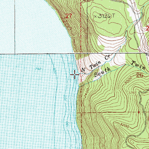 Topographic Map of North Twin Creek, ID