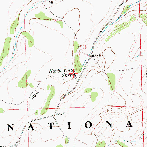 Topographic Map of North Water Spring, ID