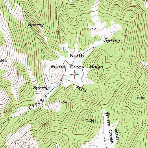 Topographic Map of North Worm Creek Basin, ID