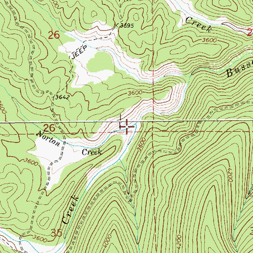 Topographic Map of Norton Creek, ID