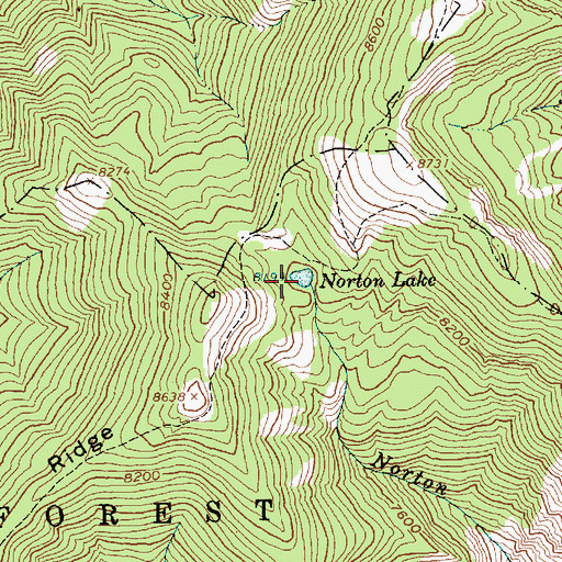Topographic Map of Norton Lake, ID