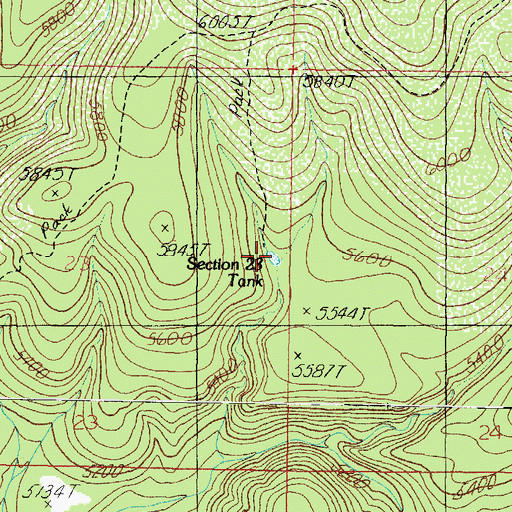 Topographic Map of Section Twenty-three Tank, AZ