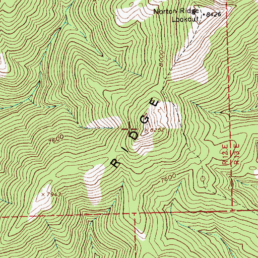 Topographic Map of Norton Ridge, ID