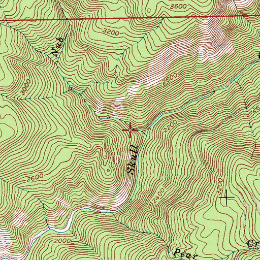 Topographic Map of Nub Creek, ID