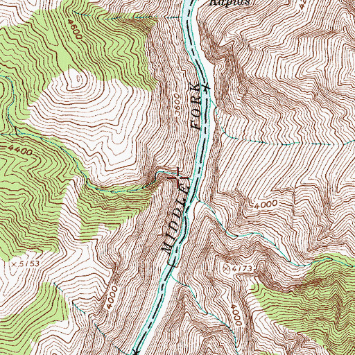 Topographic Map of Nugget Creek, ID