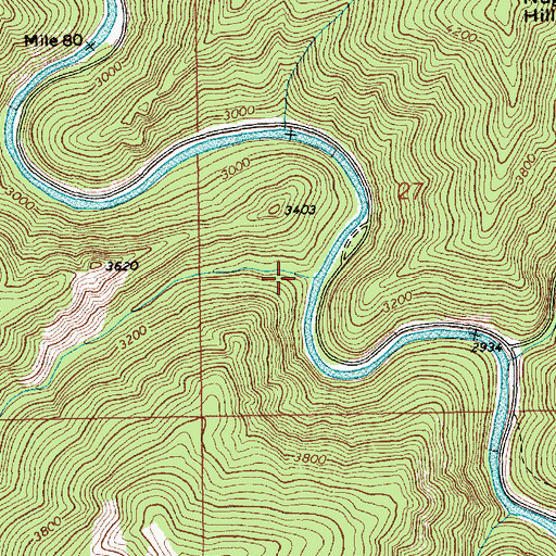 Topographic Map of Nugget Creek, ID