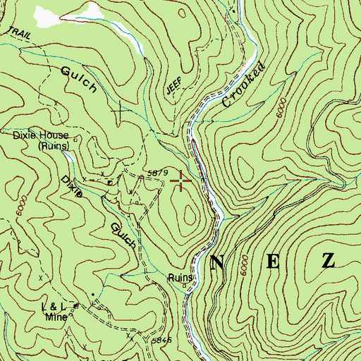 Topographic Map of Nugget Gulch, ID