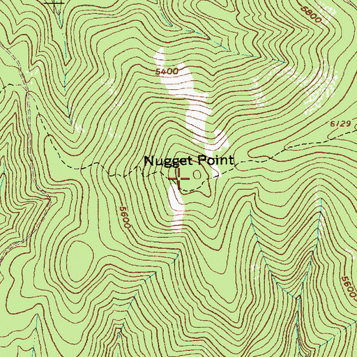 Topographic Map of Nugget Point, ID