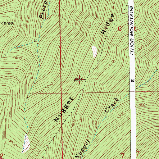 Topographic Map of Nugget Ridge, ID