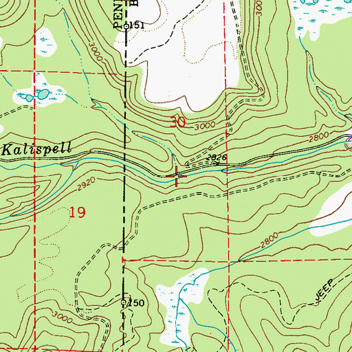 Topographic Map of Nuisance Creek, ID