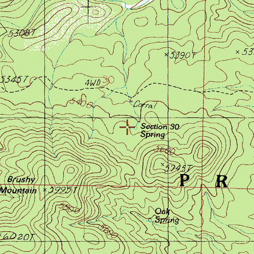 Topographic Map of Section Thirty Spring, AZ