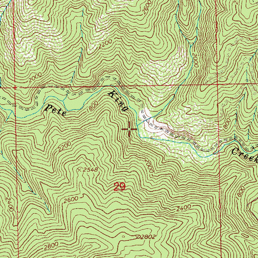 Topographic Map of Nut Creek, ID