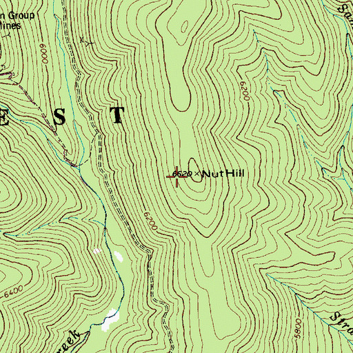 Topographic Map of Nut Hill, ID
