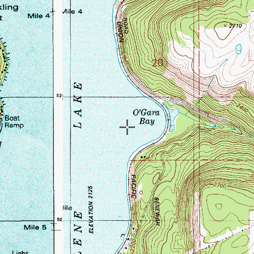 Topographic Map of O'Gara Bay, ID