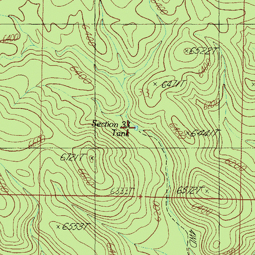 Topographic Map of Section Thirtythree Tank, AZ