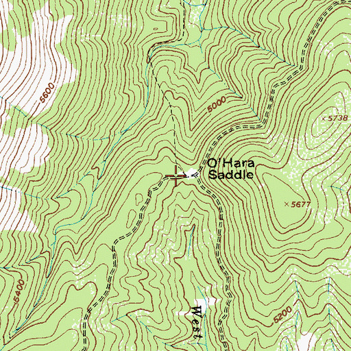 Topographic Map of O'Hara Saddle, ID