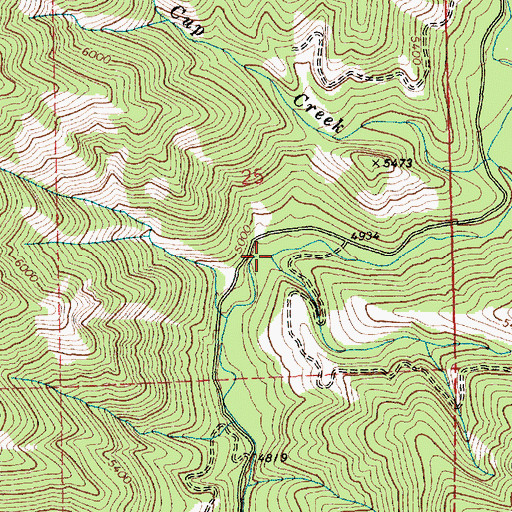 Topographic Map of O'Keefe Creek, ID