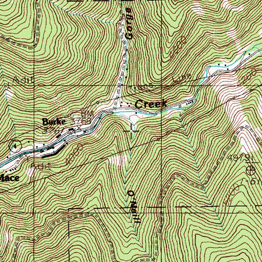 Topographic Map of O'Neill Gulch, ID