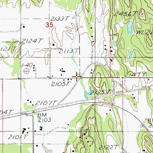 Topographic Map of Oden School (historical), ID