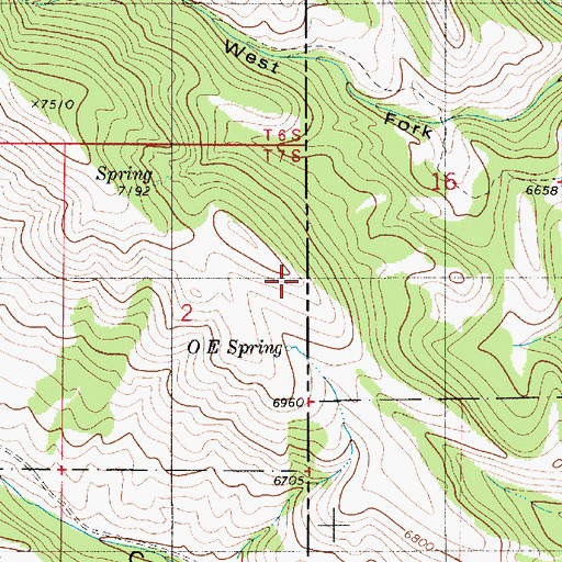Topographic Map of Oe Spring, ID
