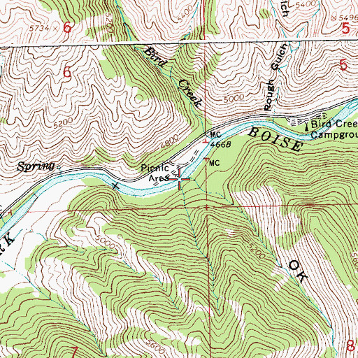 Topographic Map of Ok Gulch, ID
