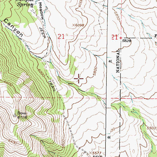 Topographic Map of Old Canyon, ID