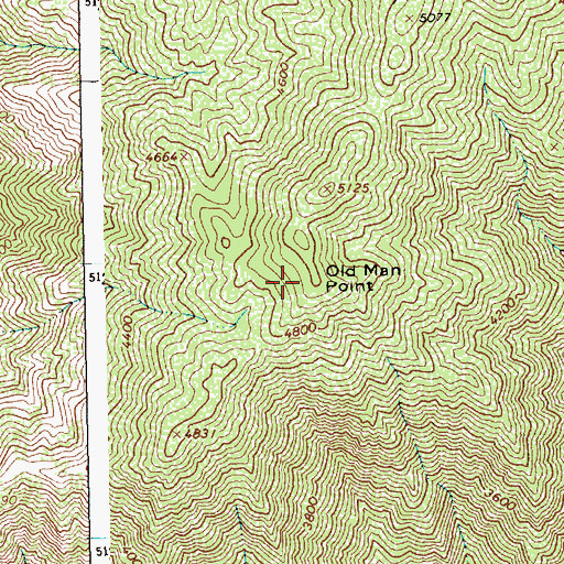 Topographic Map of Old Man Point, ID