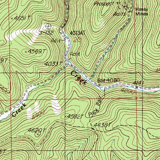 Topographic Map of Olentange Creek, ID