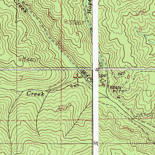 Topographic Map of Olevan Creek, ID