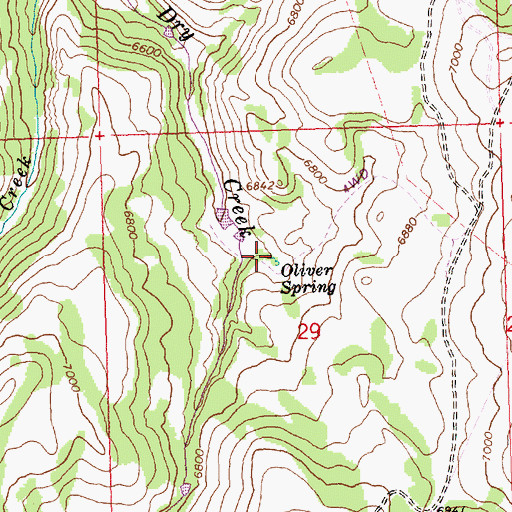 Topographic Map of Oliver Spring, ID