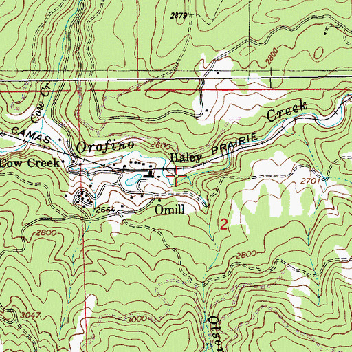 Topographic Map of Olson Creek, ID