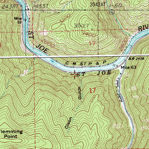 Topographic Map of Olson Gulch, ID