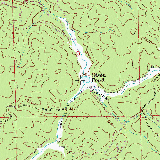 Topographic Map of Olson Pond, ID