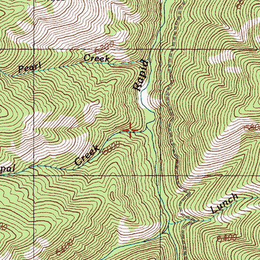 Topographic Map of Opal Creek, ID
