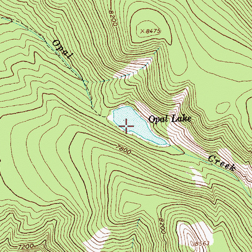 Topographic Map of Opal Lake, ID