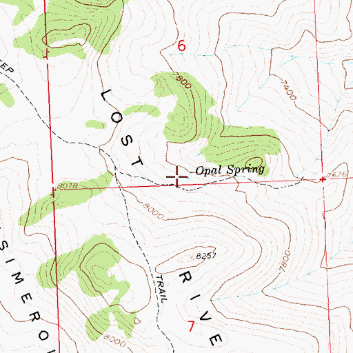 Topographic Map of Opal Spring, ID