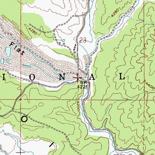 Topographic Map of Ophir Creek, ID