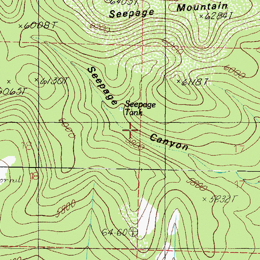 Topographic Map of Seepage Tank, AZ