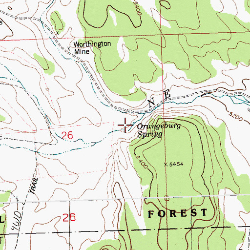 Topographic Map of Orangeburg Spring, ID