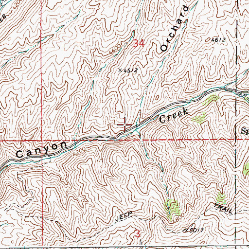 Topographic Map of Orchard Gulch, ID