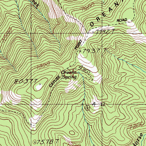 Topographic Map of Oreana Spring, ID